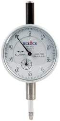 Teclock - 10mm Range, 0-100 Dial Reading, 0.01" Graduation Dial Drop Indicator - 2-11/64" Dial, 1" Range per Revolution, 0.015" Accuracy, Revolution Counter - Americas Tooling