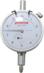 Peacock - 0.05" Range, 0-10 Dial Reading, 0.0001" Graduation Dial Drop Indicator - 2-3/64" Dial, 0.0003" Accuracy, Revolution Counter - Americas Tooling