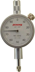 Peacock - 0.2" Range, 0-100 Dial Reading, 0.001" Graduation Dial Drop Indicator - 1-37/64" Dial, 0.001" Accuracy - Americas Tooling