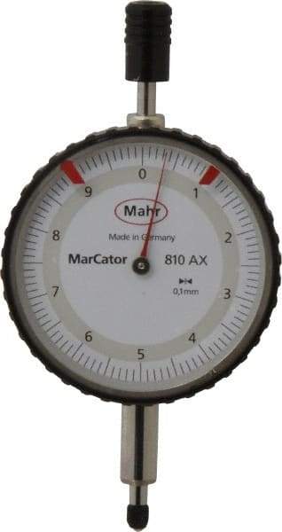 Mahr - 10mm Range, 0-10 Dial Reading, 0.1mm Graduation Dial Drop Indicator - 50mm Dial - Americas Tooling