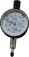 Mahr - 3mm Range, 0-45 Dial Reading, 0.01mm Graduation Dial Drop Indicator - 34mm Dial, 0.01mm Range per Revolution - Americas Tooling