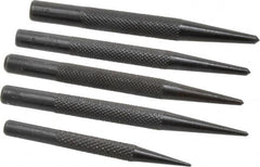 Value Collection - 5 Piece, 1/16 to 5/32", Center Punch Set - Round Shank, Comes in Vinyl Pouch - Americas Tooling