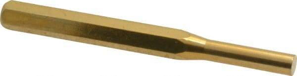 Made in USA - 1/4" Pin Punch - 3-1/2" OAL, Brass - Americas Tooling