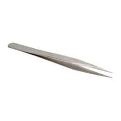 Value Collection - 4-3/4" OAL 3-SS Precision Tweezers - Very Fine - Americas Tooling