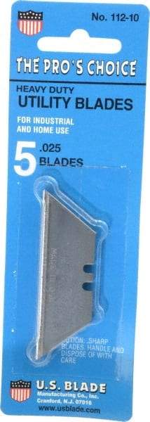 U.S. Blade - 5 Piece Steel Utility Knife Blade - 0.025" Blade Thickness - Americas Tooling