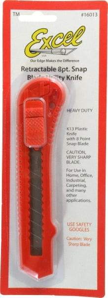 Excel - Snap Utility Knife - Red Plastic Handle, 1 Blade Included - Americas Tooling