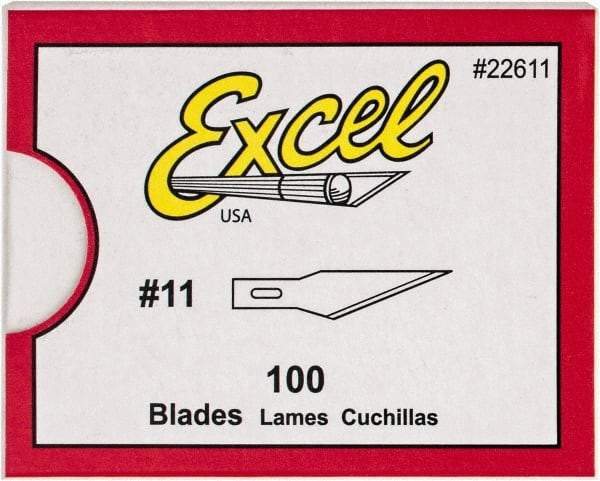 Excel - 100 Piece Steel Hobby Blade - 1-9/16" OAL - Americas Tooling