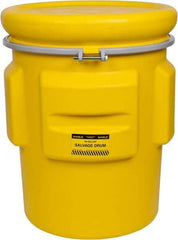 Eagle - 65 Gallon Capacity, Metal Band with Bolt Closure, Yellow Salvage Drum - 55 Gallon Container ,Polyethylene, 440 Lb. Capacity, UN 1H2/X200/S Listing - Americas Tooling