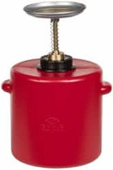 Eagle - 4 Quart Capacity, 13 Inch High x 7-3/4 Inch Diameter, Polyethylene Plunger Can - 5-1/4 Inch Dasher Diameter, Red, Approval Listing/Regulation FM - Americas Tooling