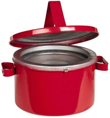 Eagle - 8 Quart Capacity, Coated Steel, Red Bench Can - 7 Inch High x 11-1/4 Inch Diameter, 2-1/2 Inch Dasher Diameter, Includes Lid - Americas Tooling