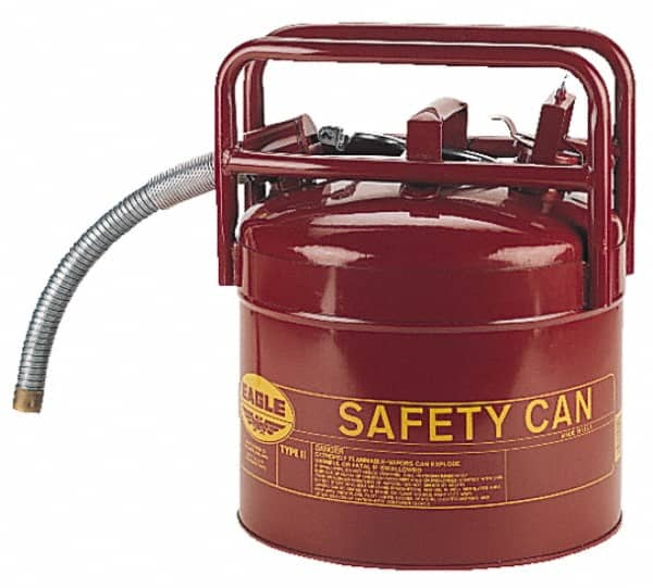 Eagle - 5 Gal Galvanized Steel Type II DOT Safety Can - 15-3/4" High x 12-1/2" Diam, Red with Yellow - Americas Tooling