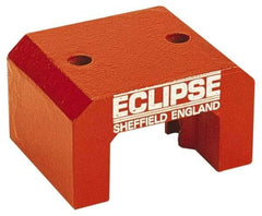 Eclipse - 2 Hole, 0.374" Hole Diam, 3-1/4" Overall Width, 3-1/8" Deep, 2-1/8" High, 101 Lb Average Pull Force, Alnico Power Magnets - 20.65mm Pole Width, 550°C Max Operating Temp, Grade 5 Alnico - Americas Tooling