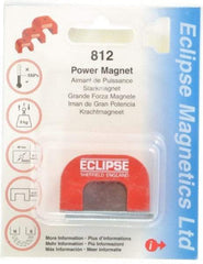 Eclipse - 1 Hole, 0.1969" Hole Diam, 63/64" Overall Width, 1-37/64" Deep, 63/64" High, 20 Lb Average Pull Force, Alnico Power Magnets - 10mm Pole Width, 550°C Max Operating Temp, Grade 5 Alnico - Americas Tooling