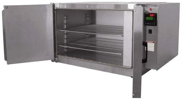 Grieve - 1 Phase, 28 Inch Inside Width x 24 Inch Inside Depth x 18 Inch Inside Height, 350°F Max, Portable Heat Treating Bench Oven - 2 Shelves, 7 Cubic Ft. Work Space, 115 Max Volts, 41 Inch Outside Width x 30 Inch Outside Depth x 23 Inch Outside Height - Americas Tooling