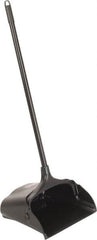 Rubbermaid - 11-1/4" Wide x 5" High Upright Dustpan - Plastic Body, 12-51/64" Handle, Black, with Wheels - Americas Tooling