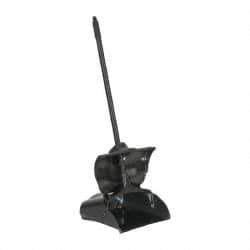 Rubbermaid - 11-1/4" Wide x 5" High Upright Dustpan - Plastic Body, 12-51/64" Handle, Black, with Wheels - Americas Tooling