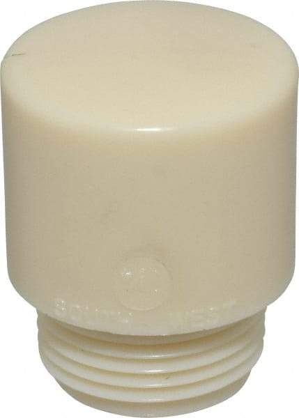 Made in USA - 1-1/4" Face Diam, Grade Tough, White Hammer Tip/Face - Nylon - Americas Tooling