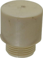 Made in USA - 1-1/2" Face Diam, Grade Tough, White Hammer Tip/Face - Nylon - Americas Tooling