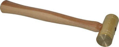 Made in USA - 2 Lb Head 1-1/2" Face Brass Head Striking Tool Hammer - 13" OAL, Wood Handle - Americas Tooling