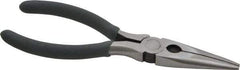 Value Collection - 6" OAL, 1-5/8" Jaw Length x 5/8" Jaw Width, Long Nose Side Cutting Pliers - Serrated Jaw, Standard Head, Plastic Dipped Handles - Americas Tooling