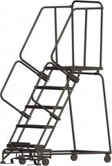 Ballymore - 83" 5 Step Ladder - 450 Lb Capacity, 50" Platform Height, 24" Base Width x 49" Depth, Heavy-Duty Serrated Grating - Americas Tooling