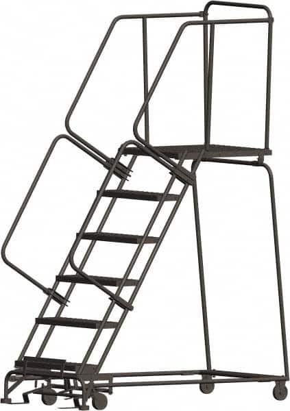 Ballymore - 93" 6 Step Ladder - 450 Lb Capacity, 60" Platform Height, 30" Base Width x 63" Depth, Heavy-Duty Serrated Grating - Americas Tooling