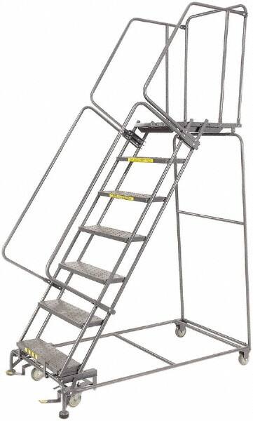 Ballymore - 103" 7 Step Ladder - 450 Lb Capacity, 70" Platform Height, 24" Base Width x 62" Depth, Heavy-Duty Serrated Grating - Americas Tooling