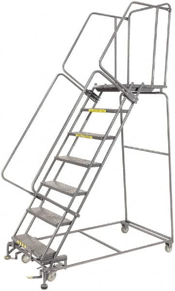 Ballymore - 103" 7 Step Ladder - 450 Lb Capacity, 70" Platform Height, 24" Base Width x 62" Depth, Expanded Metal Tread - Americas Tooling