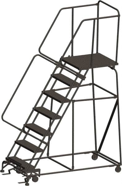 Ballymore - 103" 7 Step Ladder - 450 Lb Capacity, 70" Platform Height, 30" Base Width x 69" Depth, Expanded Metal Tread - Americas Tooling