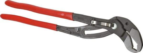 Knipex - 16" OAL, 3-1/2" Max Capacity, 27 Position Water Pump Tongue & Groove Pliers - Standard V-Jaws, Standard Head, Plastic Coated Handles - Americas Tooling