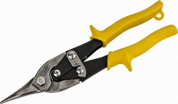 Wiss - 1-3/8" Length of Cut, Straight Pattern Aviation Snip - 9-3/4" OAL, Nonslip Textured Grip Handle, 18 AWG Steel Capacity - Americas Tooling