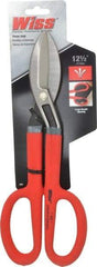 Wiss - 3" Length of Cut, Straight Pattern Tinner's Snip - 12-1/2" OAL, Cushion Grip Handle, 20 AWG Steel Capacity - Americas Tooling