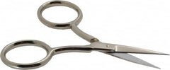 Wiss - 1-3/8" LOC, 4-1/8" OAL Standard Scissors - Chrome Plated Straight Handle, For Sewing - Americas Tooling