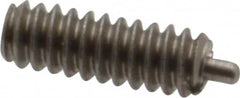 Gibraltar - 6-32, 3/8" Thread Length, 1/16" Plunger Projection, Stainless Steel Threaded Spring Plunger - 0.045" Max Plunger Diam, 3/8" Plunger Length, 1 Lb Init End Force, 1.6 Lb Final End Force, 0.035" Hex - Americas Tooling