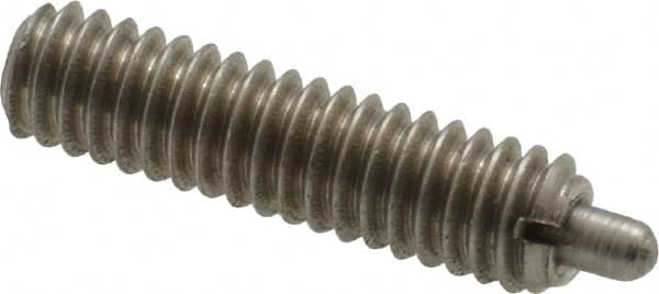 Gibraltar - 8-32, 5/8" Thread Length, 3/32" Plunger Projection, Stainless Steel Threaded Spring Plunger - Americas Tooling