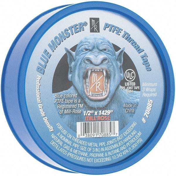 Value Collection - 1/2" Wide x 1,429" Long General Purpose Pipe Repair Tape - -450 to 500°F, Blue - Americas Tooling