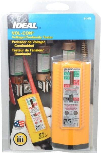 Ideal - 5 VAC/VDC to 600 VAC/VDC, Voltage and Circuit Continuity Tester - LED and Neon Lamps Display, 60 Hz - Americas Tooling