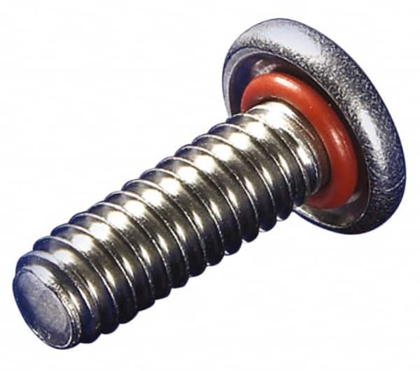 APM HEXSEAL - #4-40, 1/4" Length Under Head, Pan Head, #1 Phillips Self Sealing Machine Screw - Uncoated, 18-8 Stainless Steel, Silicone O-Ring - Americas Tooling