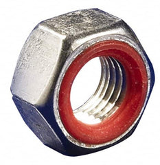 APM HEXSEAL - 1/2-20 Thread, 3/4" Wide x 7/32" High, Brass Self Sealing Hex Jam Nut - Nickel Plated, Silicone O Ring, Right Hand, UNF Thread - Americas Tooling