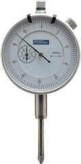 Fowler - 1" Range, 0-25-0 (Balanced), 0-50 (Continuous) Dial Reading, 0.0005" Graduation Dial Drop Indicator - 2-1/4" Dial, 0.05" Range per Revolution, Revolution Counter - Americas Tooling