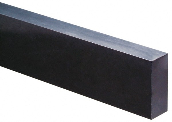 Made in USA - 4' x 2-1/2" x 3/8" Black Acetal Rectangular Bar - Americas Tooling