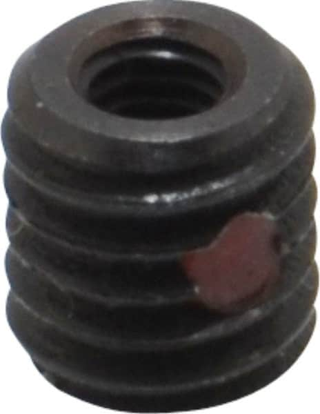 Made in USA - M3x0.50 Internal, M6x1.00 External, Metric Coarse, 6.5mm Insert Length, Thread Locking Repair Inserts - Carbon Steel, Oxide Finish, Grade 303 - Americas Tooling