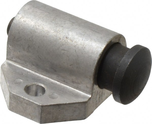 Gibraltar - 2" Base Width, 1/4" Stroke Len, 13/16" Stop Head OD, 1-1/2" Btw Mt Hole Ctrs, 1-7/32" Btw Mt Hole & Edge, Round Spring Locating Stop - Exact Industrial Supply