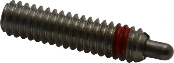 TE-CO - 1/4-20, 1" Thread Length, 3/16" Plunger Projection, Zinc Plated Stainless Steel Threaded Spring Plunger - Americas Tooling