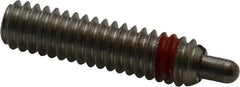 TE-CO - 1/4-20, 1" Thread Length, 3/16" Plunger Projection, Zinc Plated Stainless Steel Threaded Spring Plunger - Americas Tooling