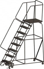 Ballymore - 113" 8 Step Ladder - 450 Lb Capacity, 80" Platform Height, 32" Base Width x 75" Depth, Heavy-Duty Serrated Grating - Americas Tooling