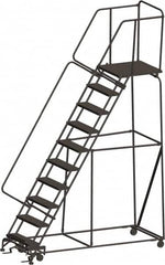 Ballymore - 133" 10 Step Ladder - 450 Lb Capacity, 100" Platform Height, 32" Base Width x 88" Depth, Expanded Metal Tread - Americas Tooling