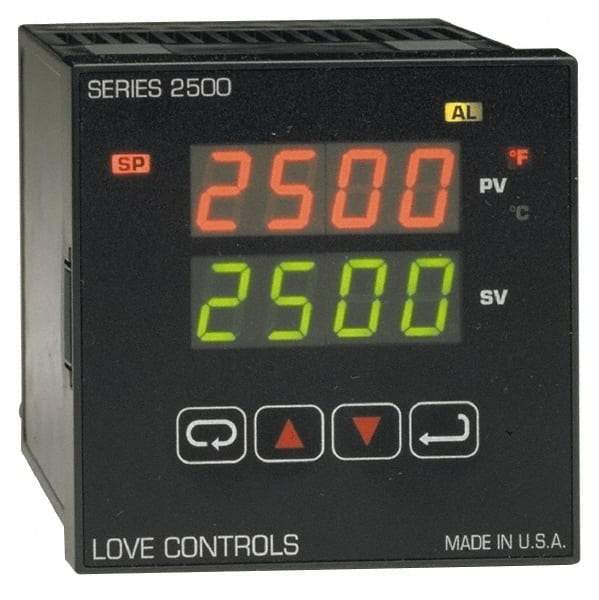 Dwyer - -350 to 2,500°F 1/4 DIN Temperature Control - Dual 4-Digit LCD Display, PID Control, 100-240 VAC/VDC - Americas Tooling