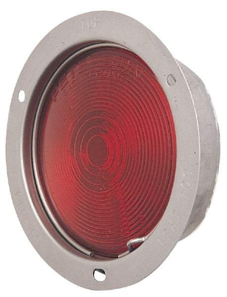 Peterson - 4-1/2" Diam, Red Lens & Reflector - Steel, 12 Volt - Americas Tooling