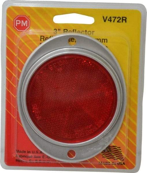 Peterson - 3" Diam, Red Lens & Reflector - Steel - Americas Tooling